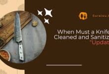 when must a knife be cleaned and sanitized​